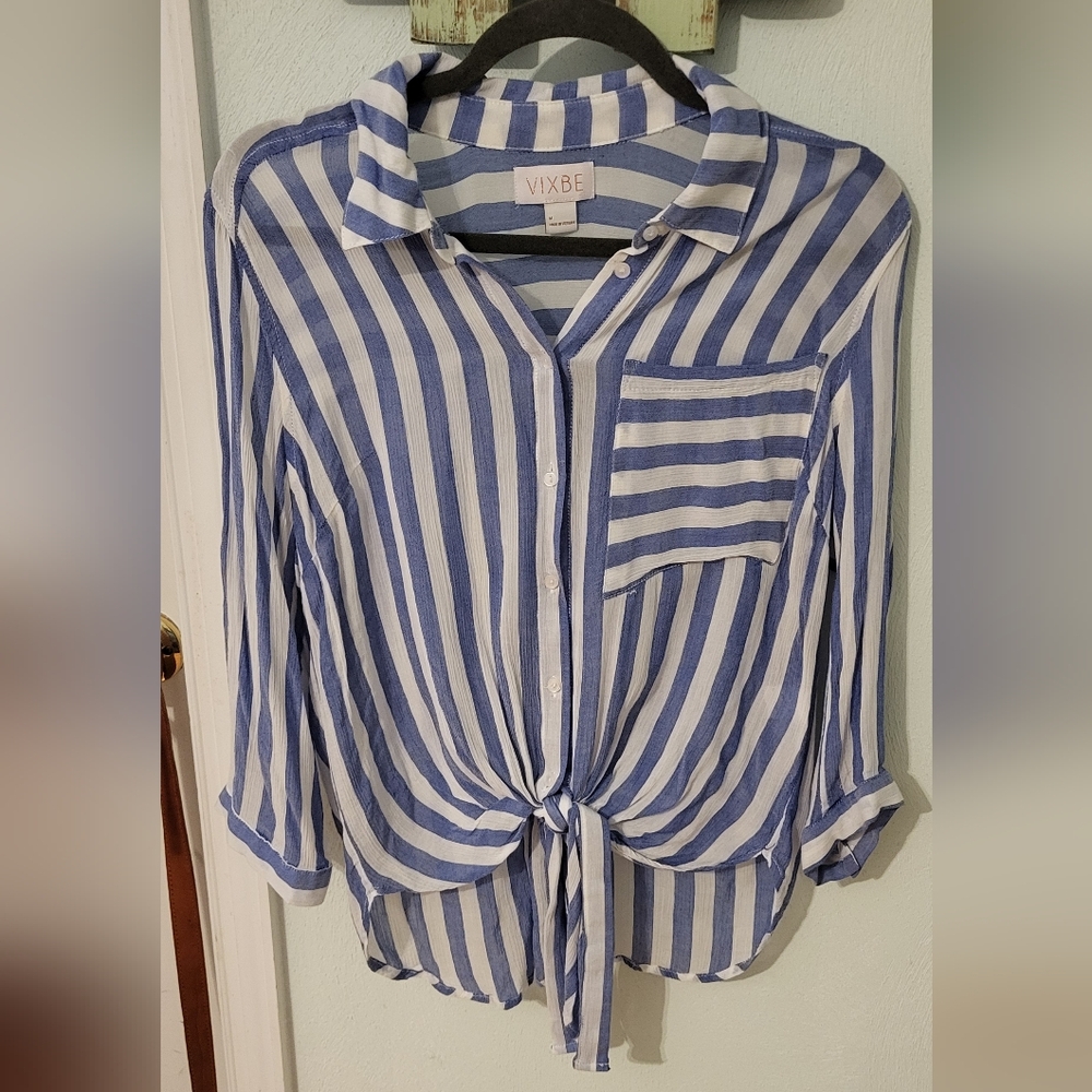 LAST CHANCE!  Blue Striped Women's Top